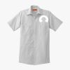 Short Sleeve Striped Industrial Work Shirt Thumbnail